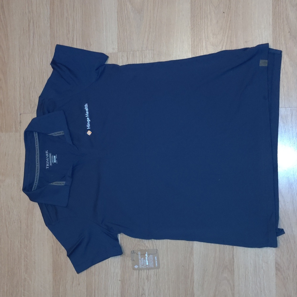 Trimark Hinge Health Golf Polo Shirt Womens Size Medium Blue NWT